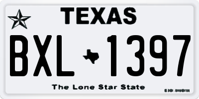 TX license plate BXL1397