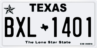 TX license plate BXL1401