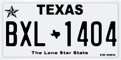TX license plate BXL1404