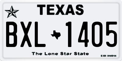 TX license plate BXL1405