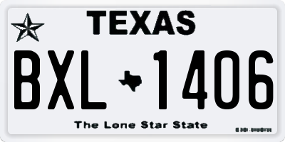 TX license plate BXL1406