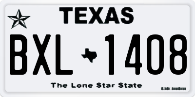 TX license plate BXL1408