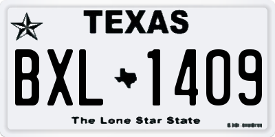 TX license plate BXL1409
