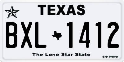 TX license plate BXL1412