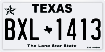 TX license plate BXL1413