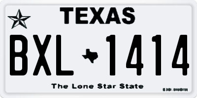 TX license plate BXL1414