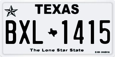 TX license plate BXL1415