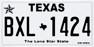 TX license plate BXL1424