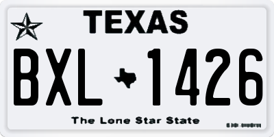 TX license plate BXL1426