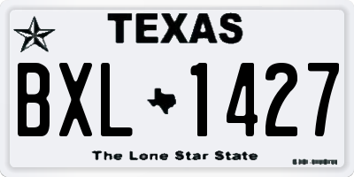 TX license plate BXL1427