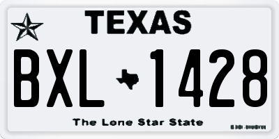 TX license plate BXL1428