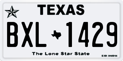 TX license plate BXL1429