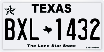 TX license plate BXL1432