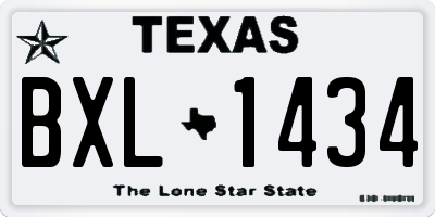 TX license plate BXL1434