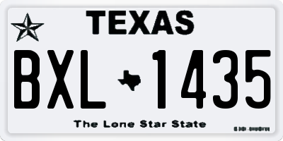 TX license plate BXL1435