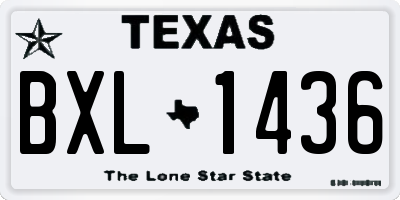 TX license plate BXL1436