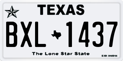 TX license plate BXL1437