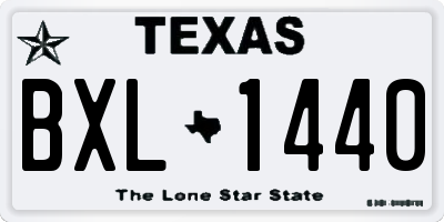 TX license plate BXL1440