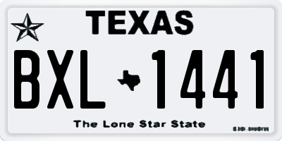 TX license plate BXL1441