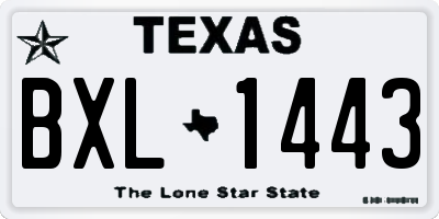 TX license plate BXL1443