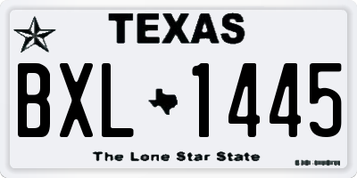 TX license plate BXL1445