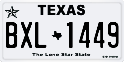 TX license plate BXL1449