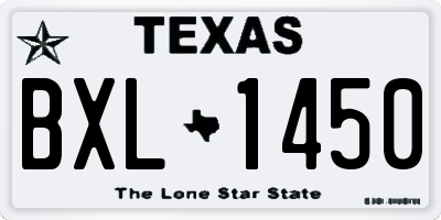 TX license plate BXL1450