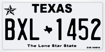 TX license plate BXL1452