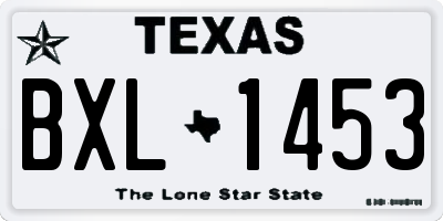 TX license plate BXL1453