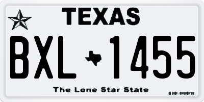 TX license plate BXL1455
