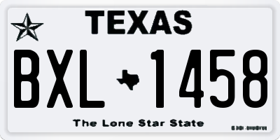 TX license plate BXL1458