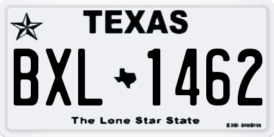 TX license plate BXL1462
