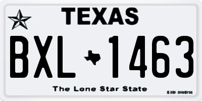 TX license plate BXL1463