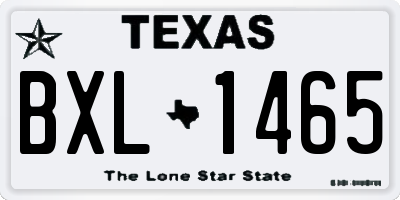 TX license plate BXL1465