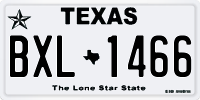 TX license plate BXL1466
