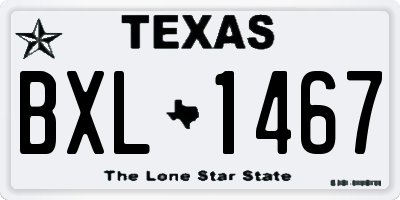 TX license plate BXL1467