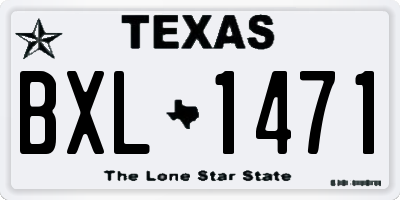 TX license plate BXL1471
