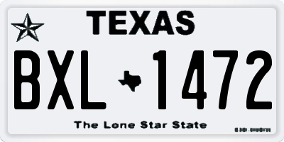 TX license plate BXL1472