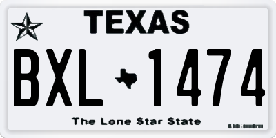 TX license plate BXL1474