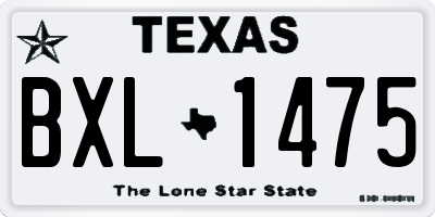 TX license plate BXL1475