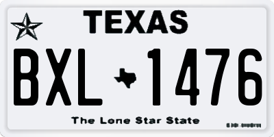 TX license plate BXL1476