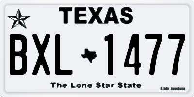 TX license plate BXL1477