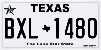 TX license plate BXL1480
