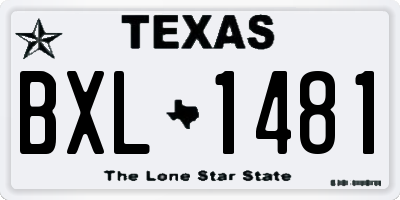 TX license plate BXL1481