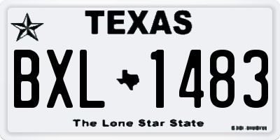 TX license plate BXL1483
