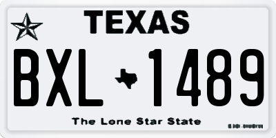 TX license plate BXL1489