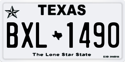 TX license plate BXL1490