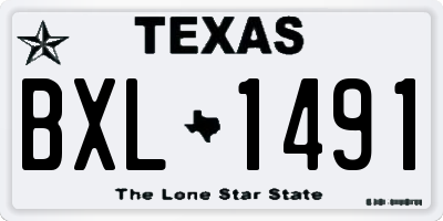 TX license plate BXL1491