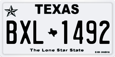 TX license plate BXL1492
