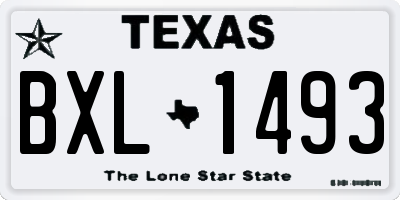 TX license plate BXL1493